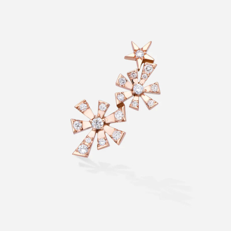 Pendiente Luzia 2 Stars GOLD & ROSES