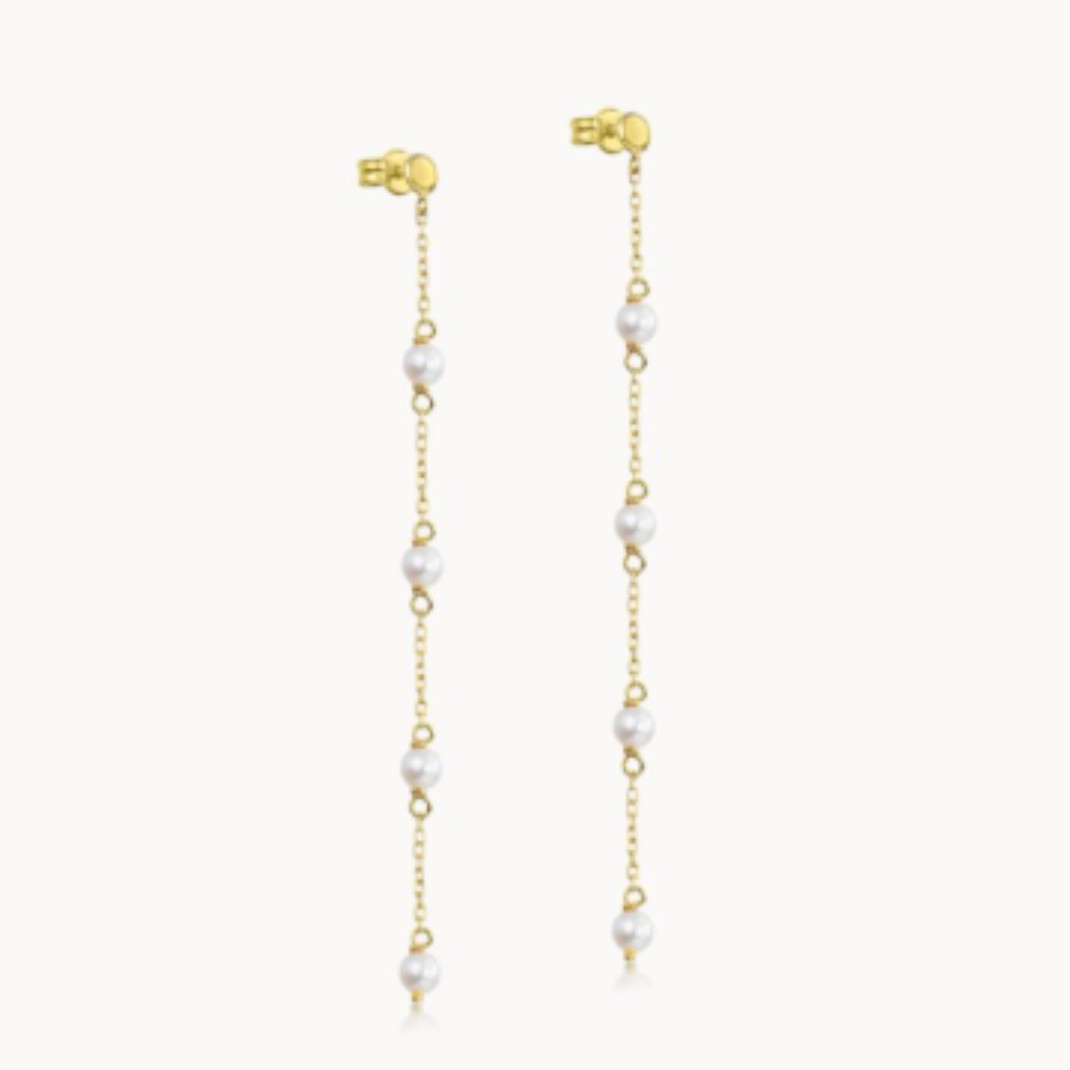 Pendientes Largos Con Perlas Cultivadas