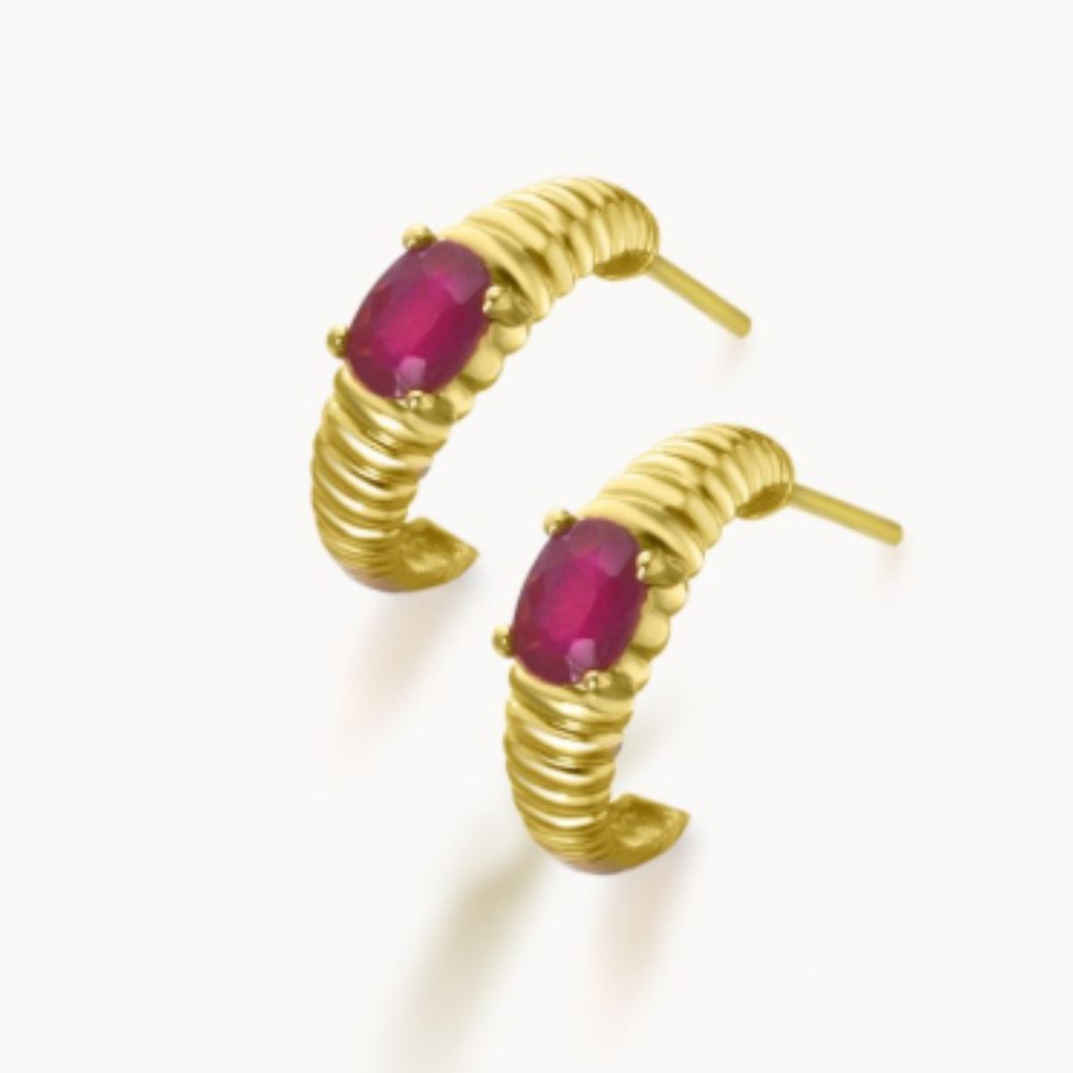 Pendientes Gallonados Rubies LECARRE