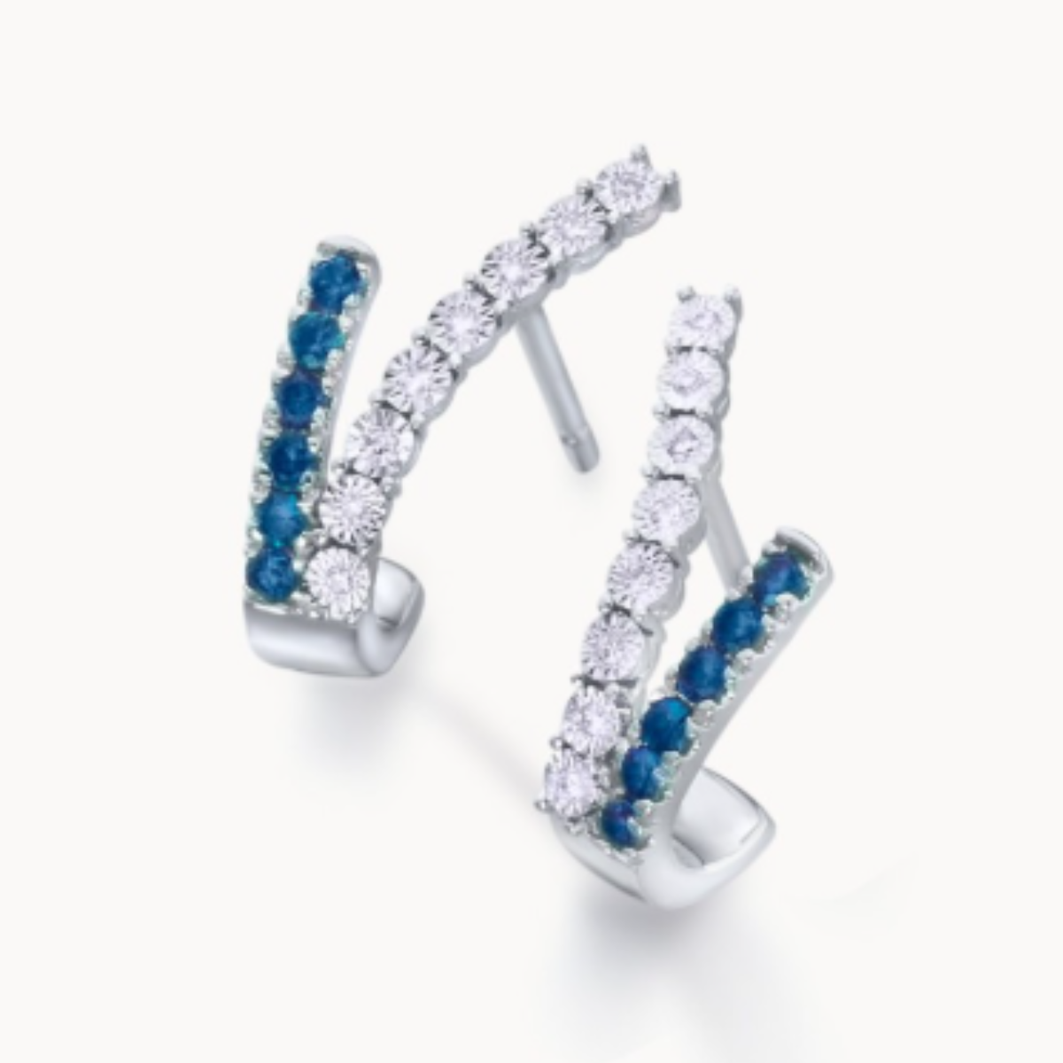 Pendientes cruzados Zafiros LECARRÉ