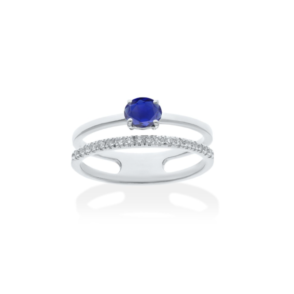 Anillo doble Aro con Zafiro MARINA GARCIA